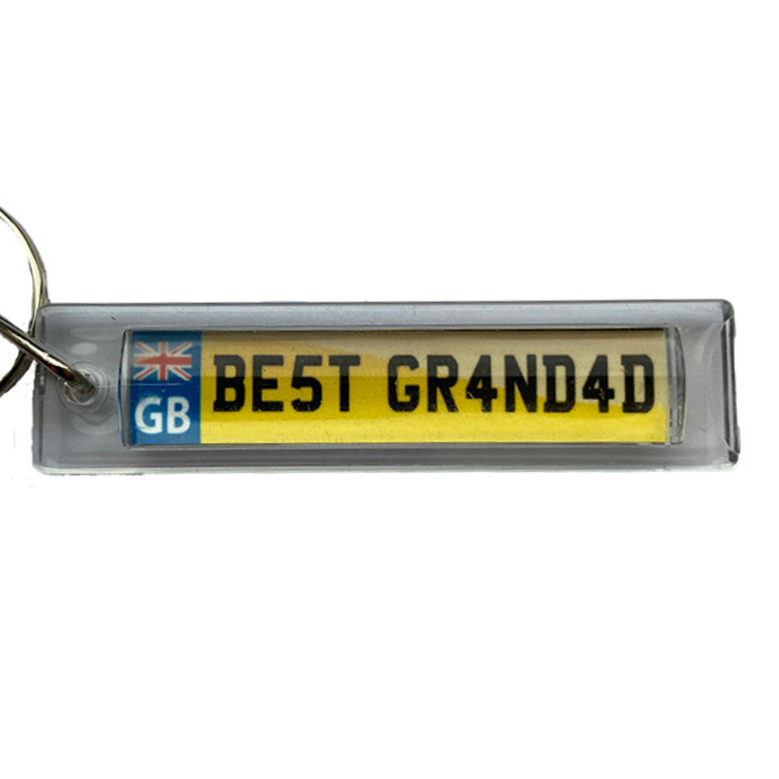 Best Grandad Number Plate Keyring